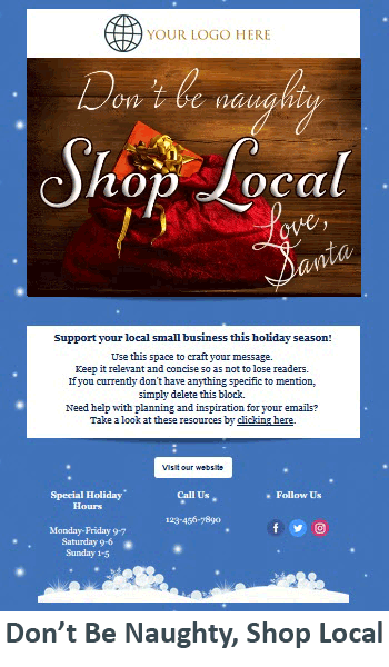 Don't Be Naughty, Shop Local