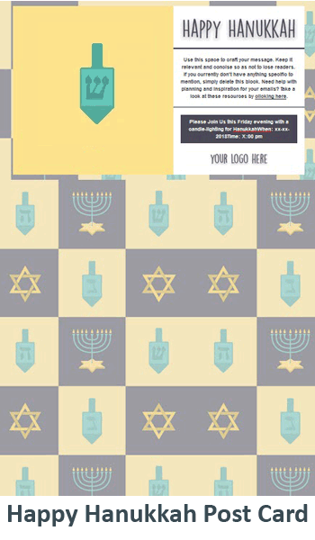 Happy Hanukkah Postcard.